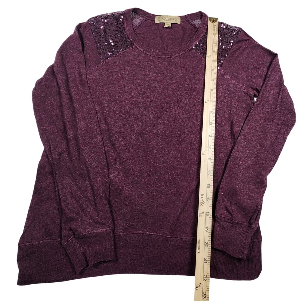 Democracy Sequin Shoulder Pullover Top Women's Sm… - image 7